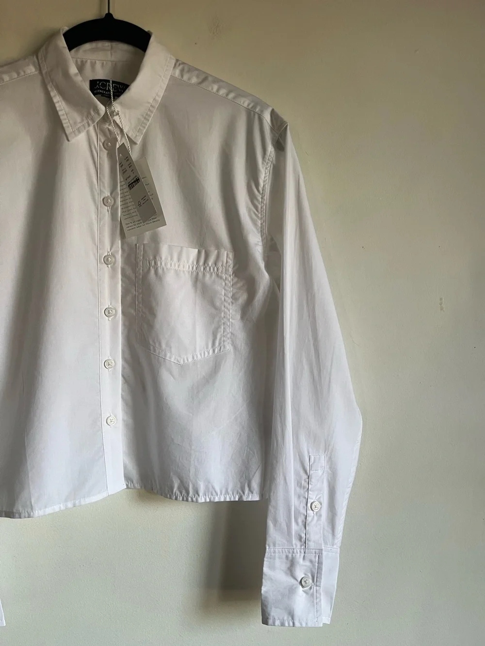 NWT JCrew Cropped Button Up Shirt Size 0 White Regenerative Cotton $118 CD020 - Picture 7 of 14